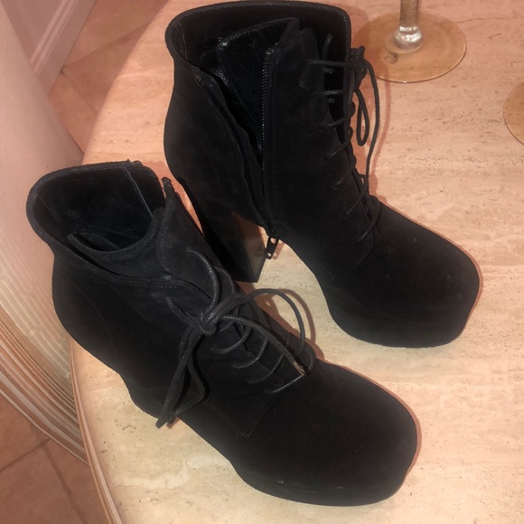 Saint Laurent booties lace up worn once - Picture 4 of 5